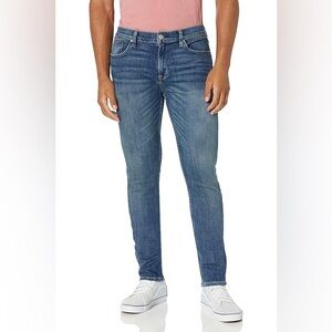 Hudson Jeans Mens 38x26 Blue Axl Skinny Denim Whisker Button Fly‎ Slim Stretch